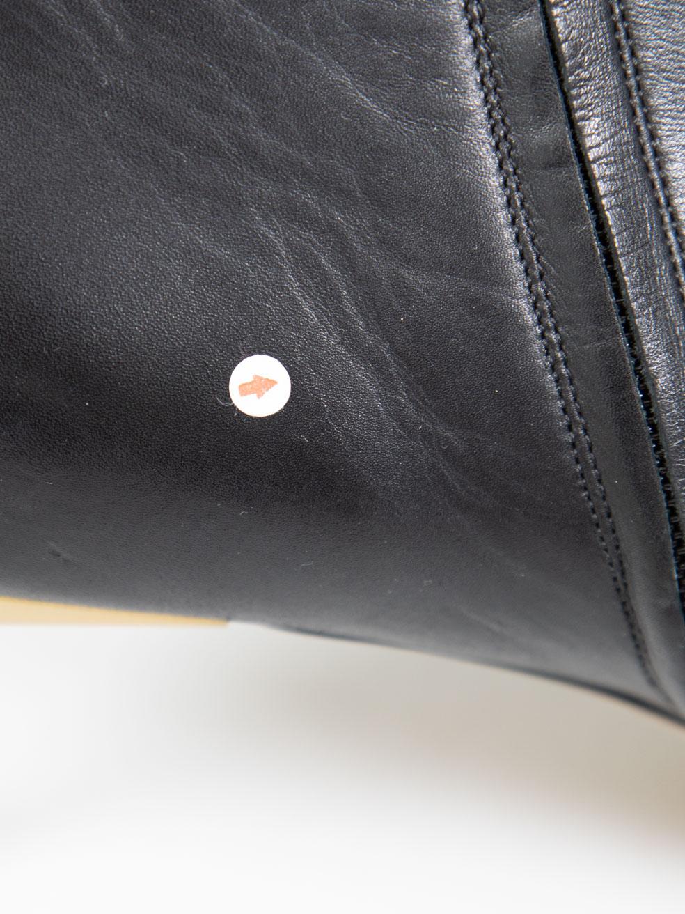 Bettina Vermillon Bottes à panneaux froncés en cuir noir Taille IT 41 en vente 3