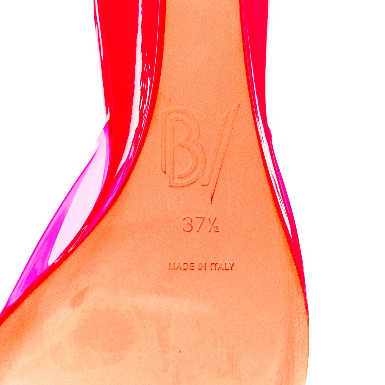 BETTINA VERMILLON Emili Sindlev Britney hot pink PVC wedge mules EU37.5 5