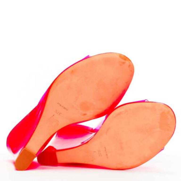 BETTINA VERMILLON Emili Sindlev Britney rosa caliente PVC cuña mules EU37.5 en venta 6