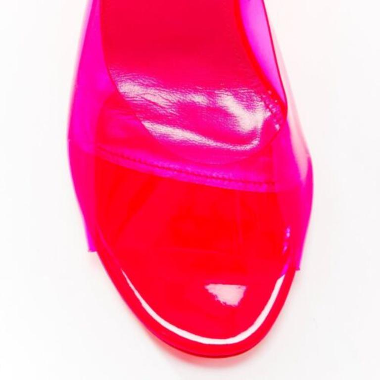 BETTINA VERMILLON Emili Sindlev Britney rosa caliente PVC cuña mules EU37.5 en venta 1