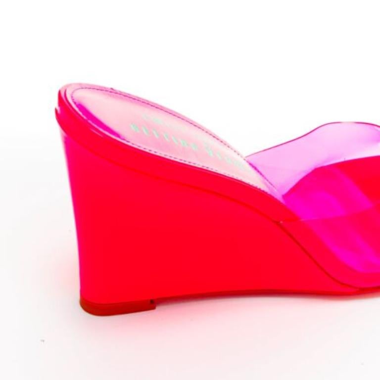 BETTINA VERMILLON Emili Sindlev Britney rosa caliente PVC cuña mules EU37.5 en venta 3