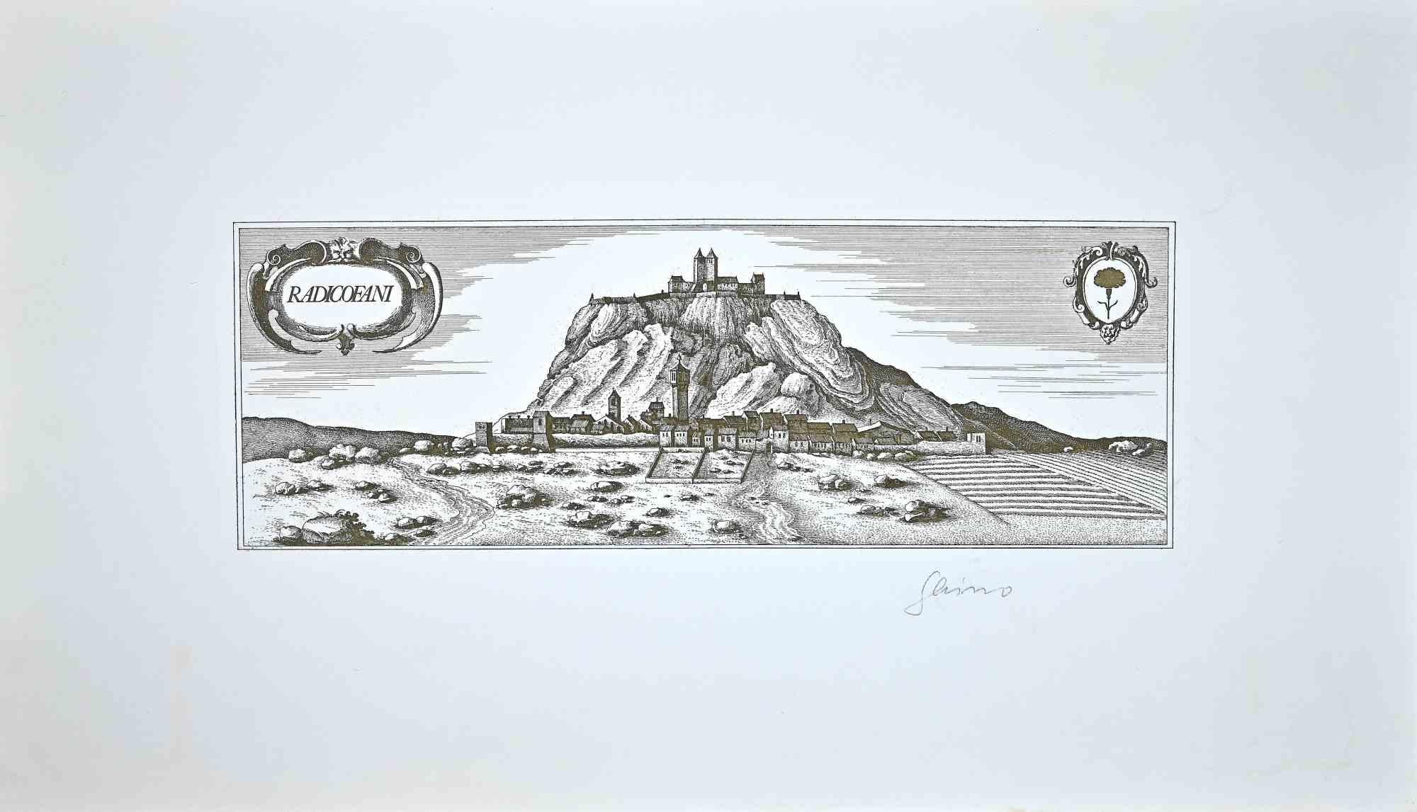 Radicofani es una obra de arte contemporáneo realizada por Bettino Craxi en los primeros años de la década de 1980. 

Grabado original sobre cartón. 

Buenas condiciones. 

Precioso grabado que representa el pueblo italiano de Radicofani, la pequeña
