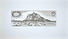 Radicofani - Etching by Bettino Craxi - 1980s