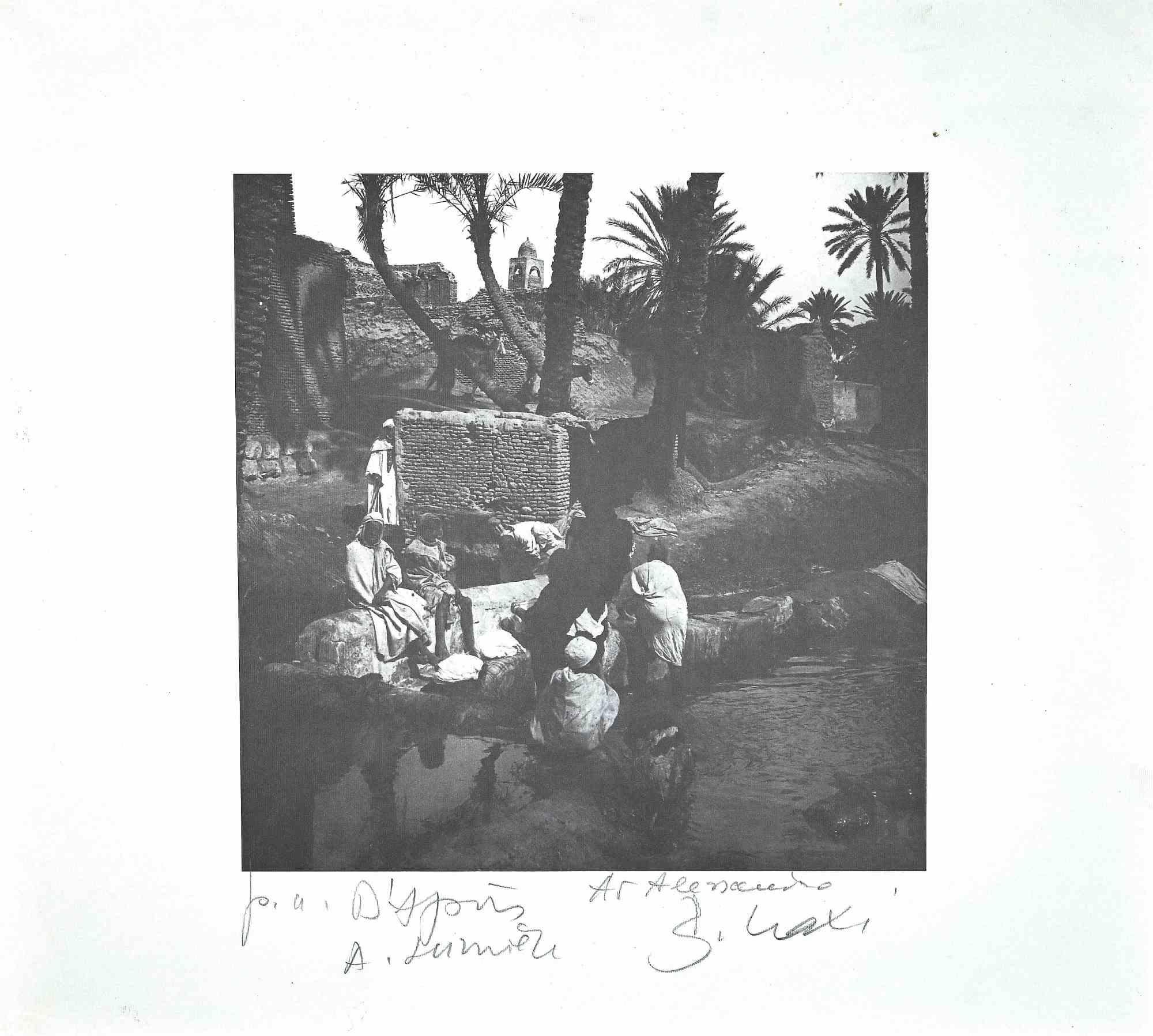 Tunisian View is an original photolithograph realized in the 1990s by the Italian politician Bettino Craxi.

Hand-signed.

Artist's proof.

Good conditions with some folding.

In the portfolio " Tunisiaca d'aprés Auguste Lumière ".  This is a
