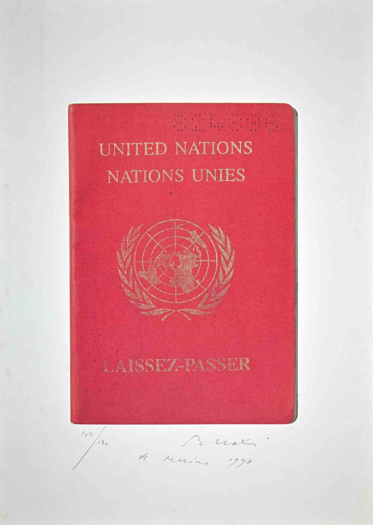 Lithographie der Vereinten Nationen von Bettino Craxi – 1994