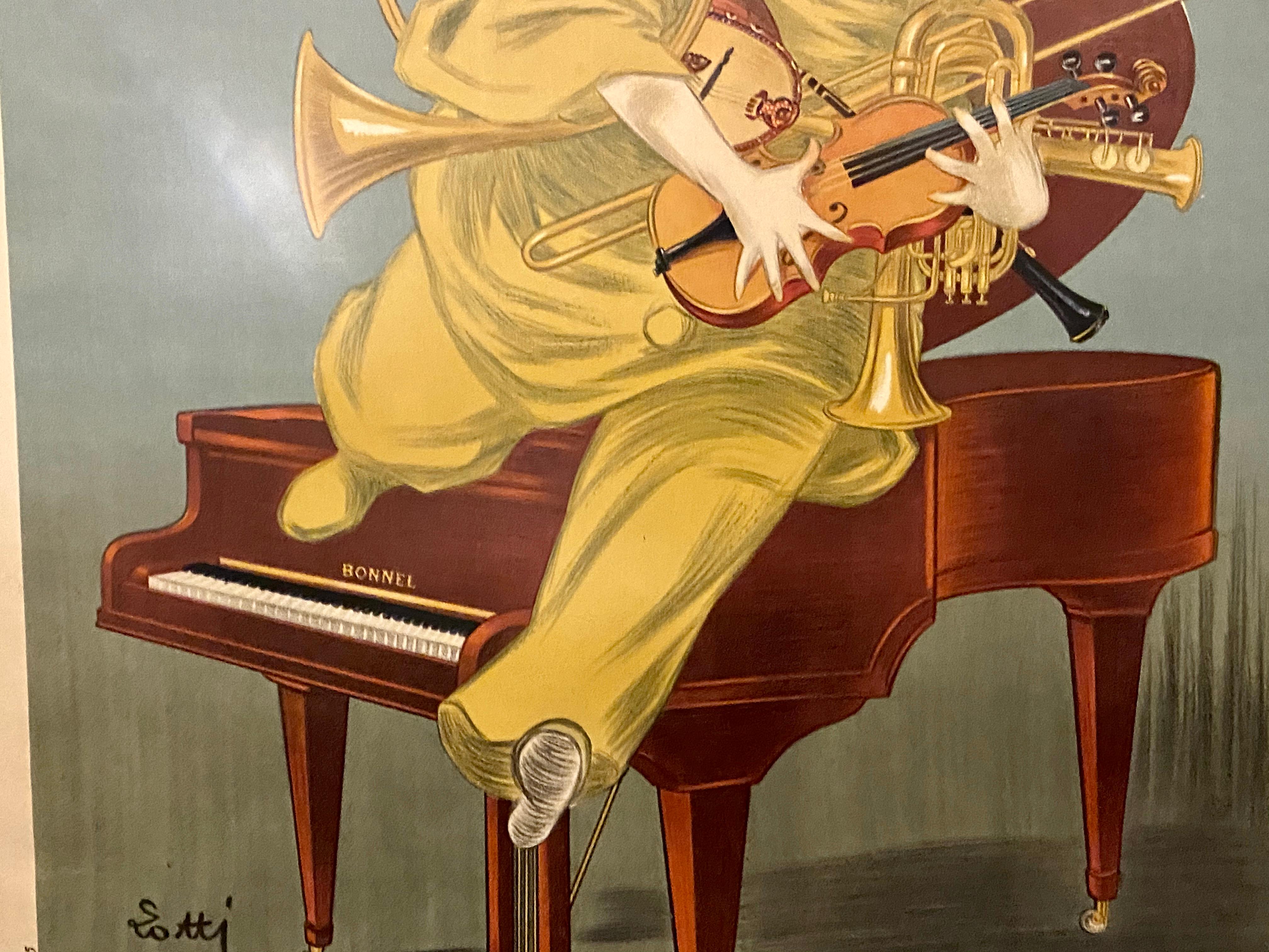 Betto Lotti Poster 1925 Music Bossard-Bonnel Piano Violin Horn Orchestra Framed 1