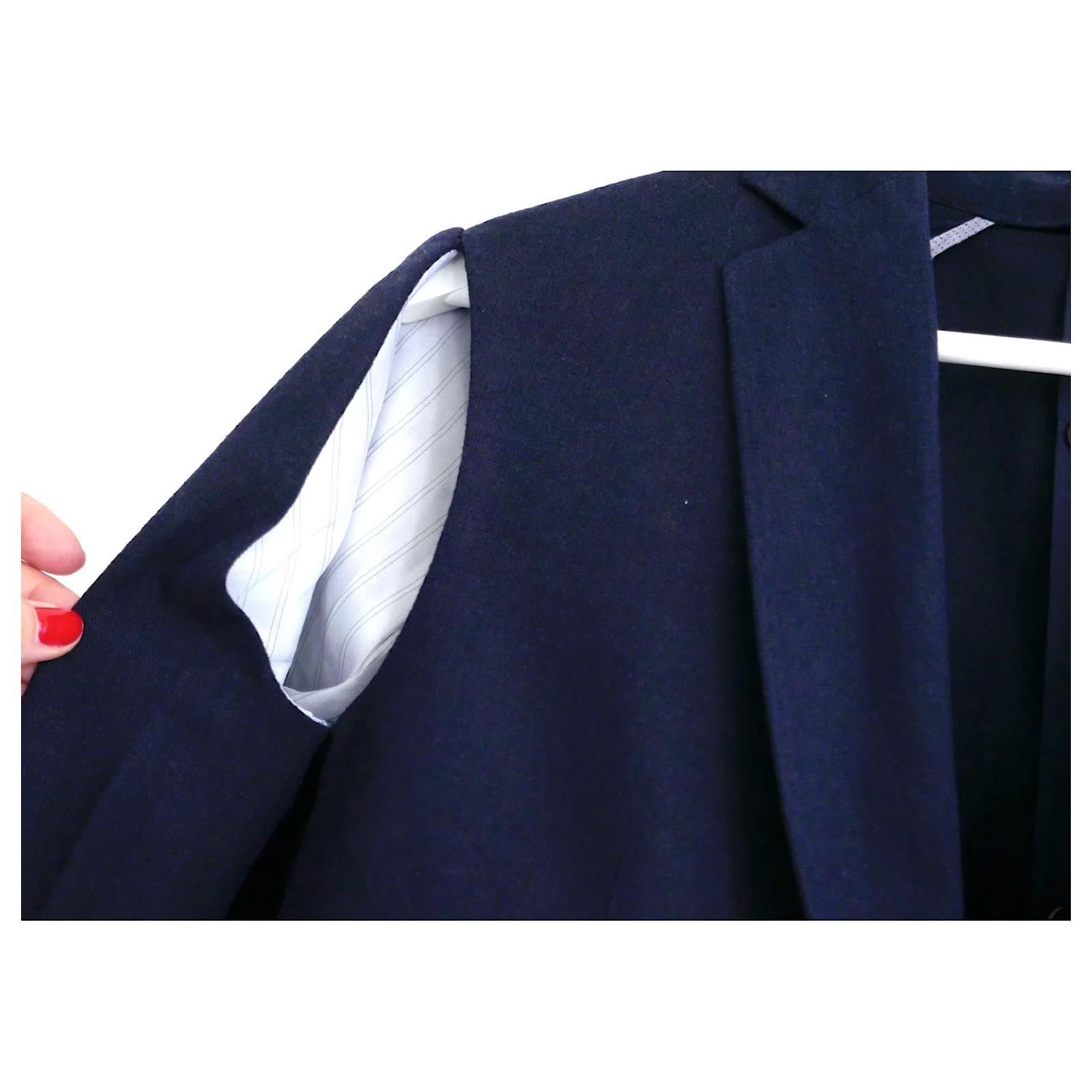 Viola Giacca in lino Bettter x Rika Studio Navy in vendita