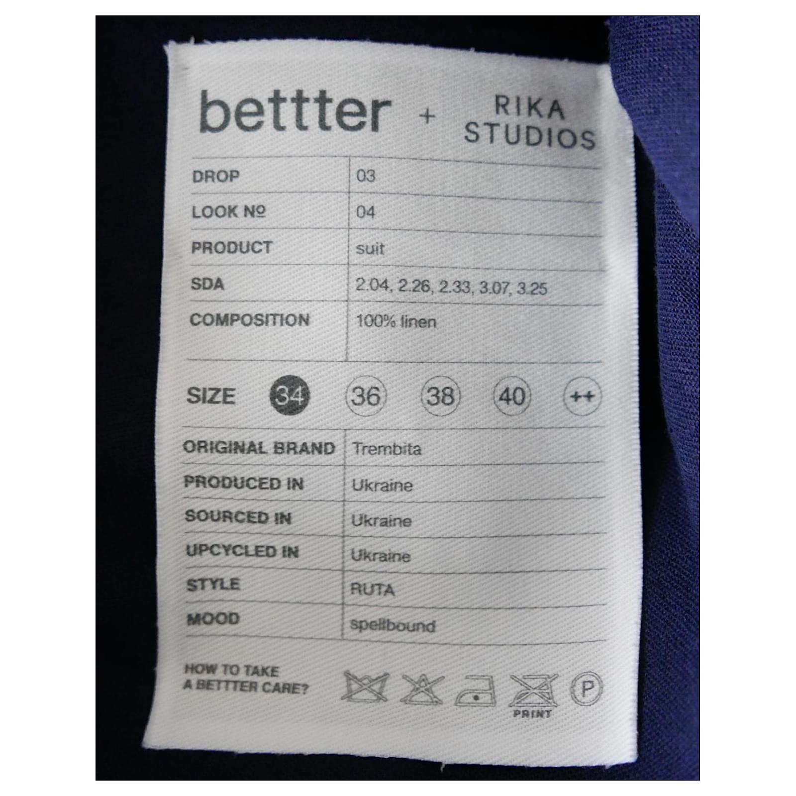 Giacca in lino Bettter x Rika Studio Navy in vendita 2