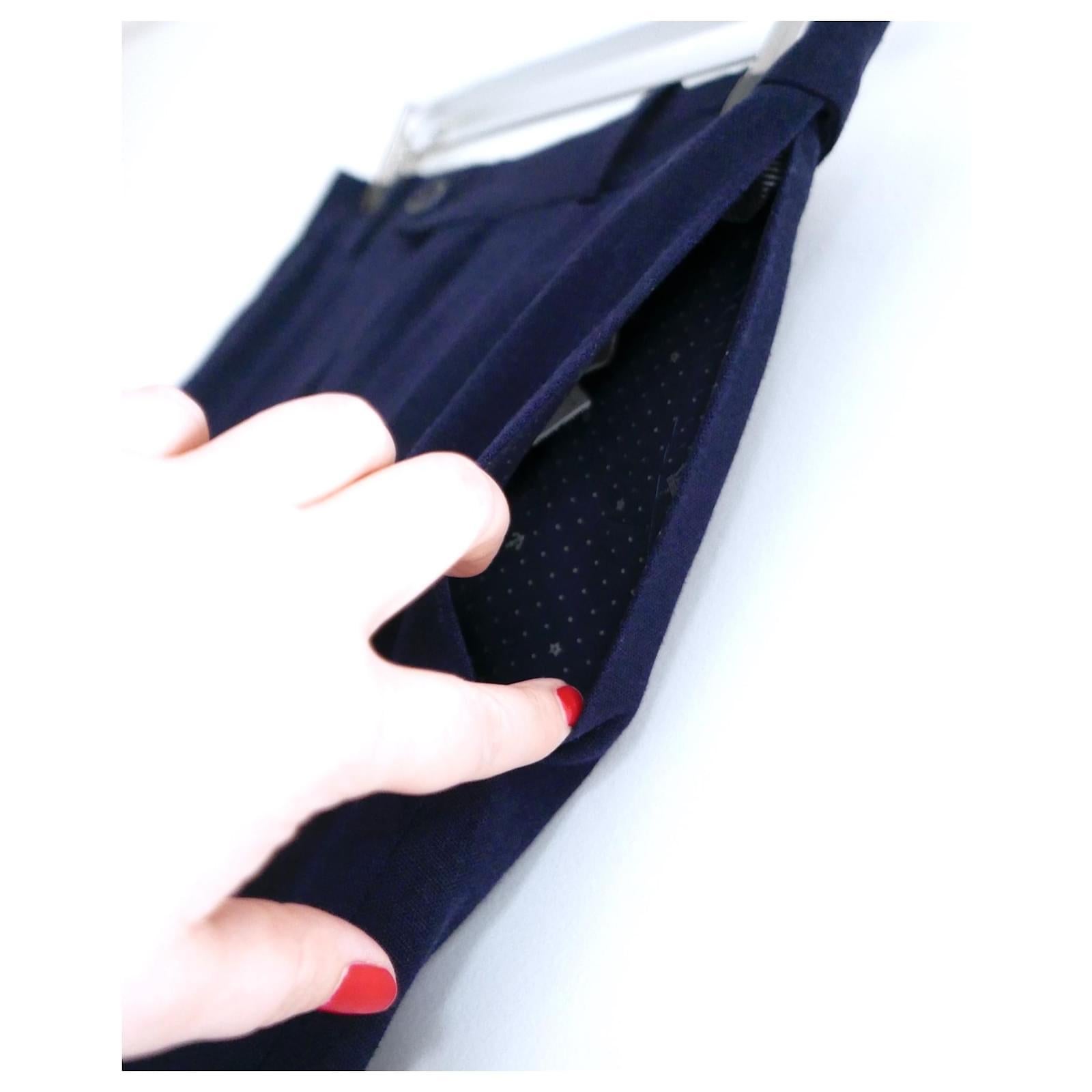 Pantalon en lin bleu marine Bettter x Rika Studio Neuf - En vente à London, GB