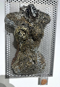 Art du corps, sculpture en métal, installation, faite à la main, prête à accrocher