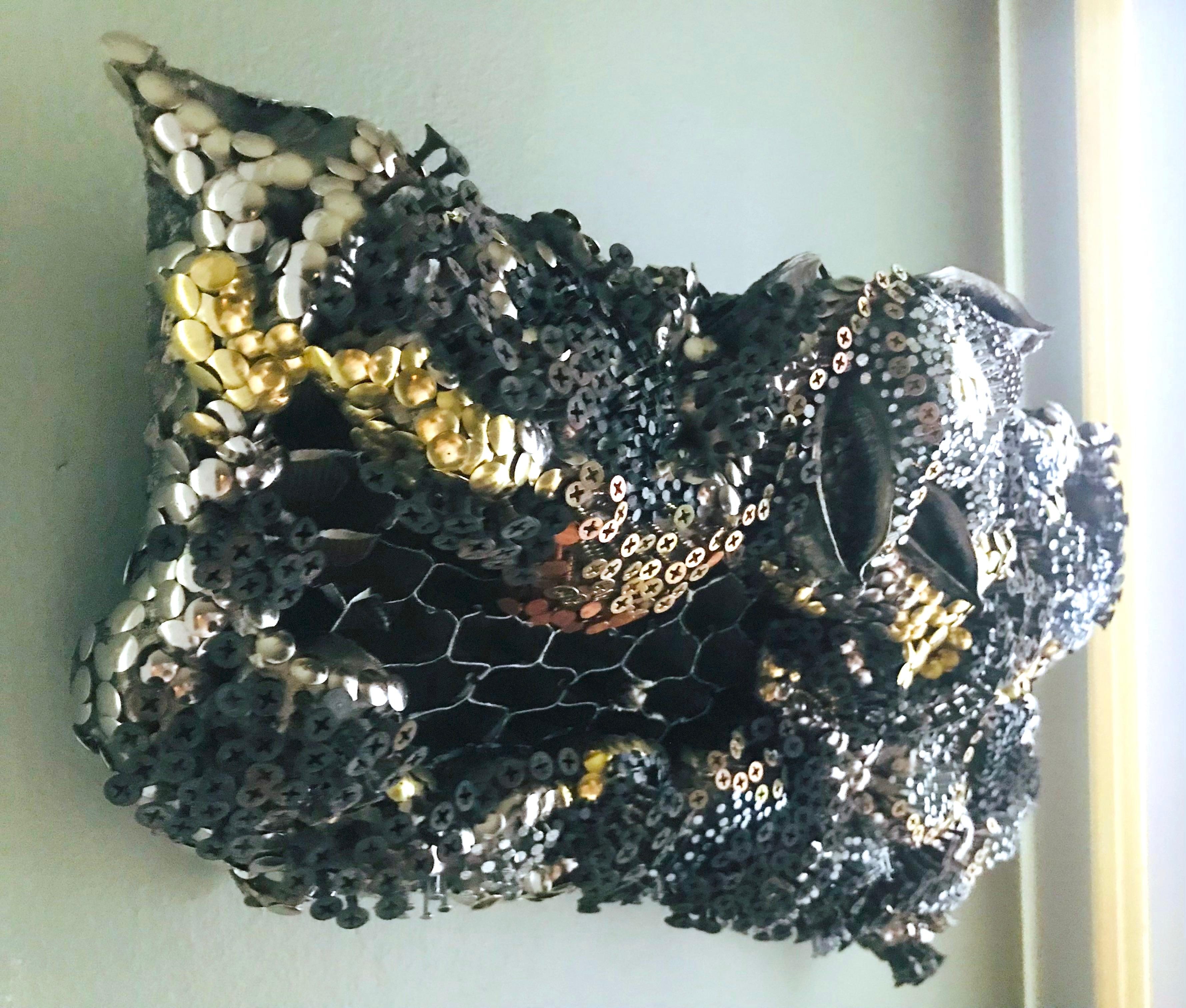 Hives of Bees, Metal Sculpture, Installation, Original Handmade, Ready to Hang For Sale 2