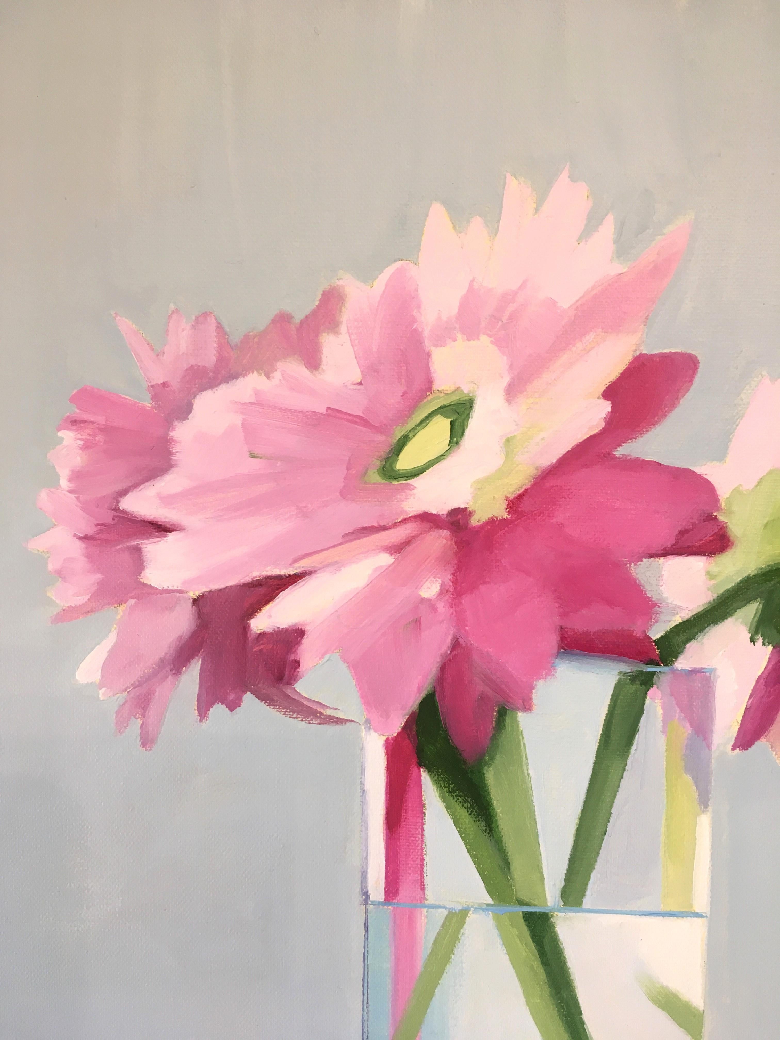 That Pink, Flowers, Pink, Painting, Floral, Mothers Day, Vase, Ölgemälde im Angebot 1