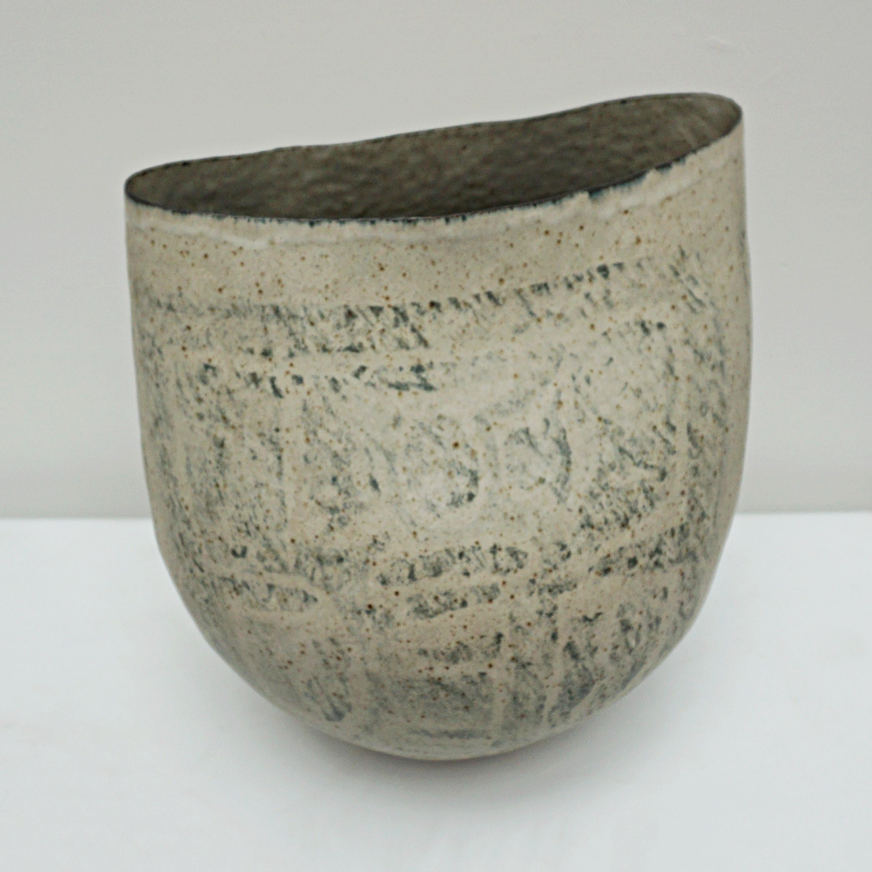 20th Century Betty Blandino Coiled Stoneware Pot Circa 1980