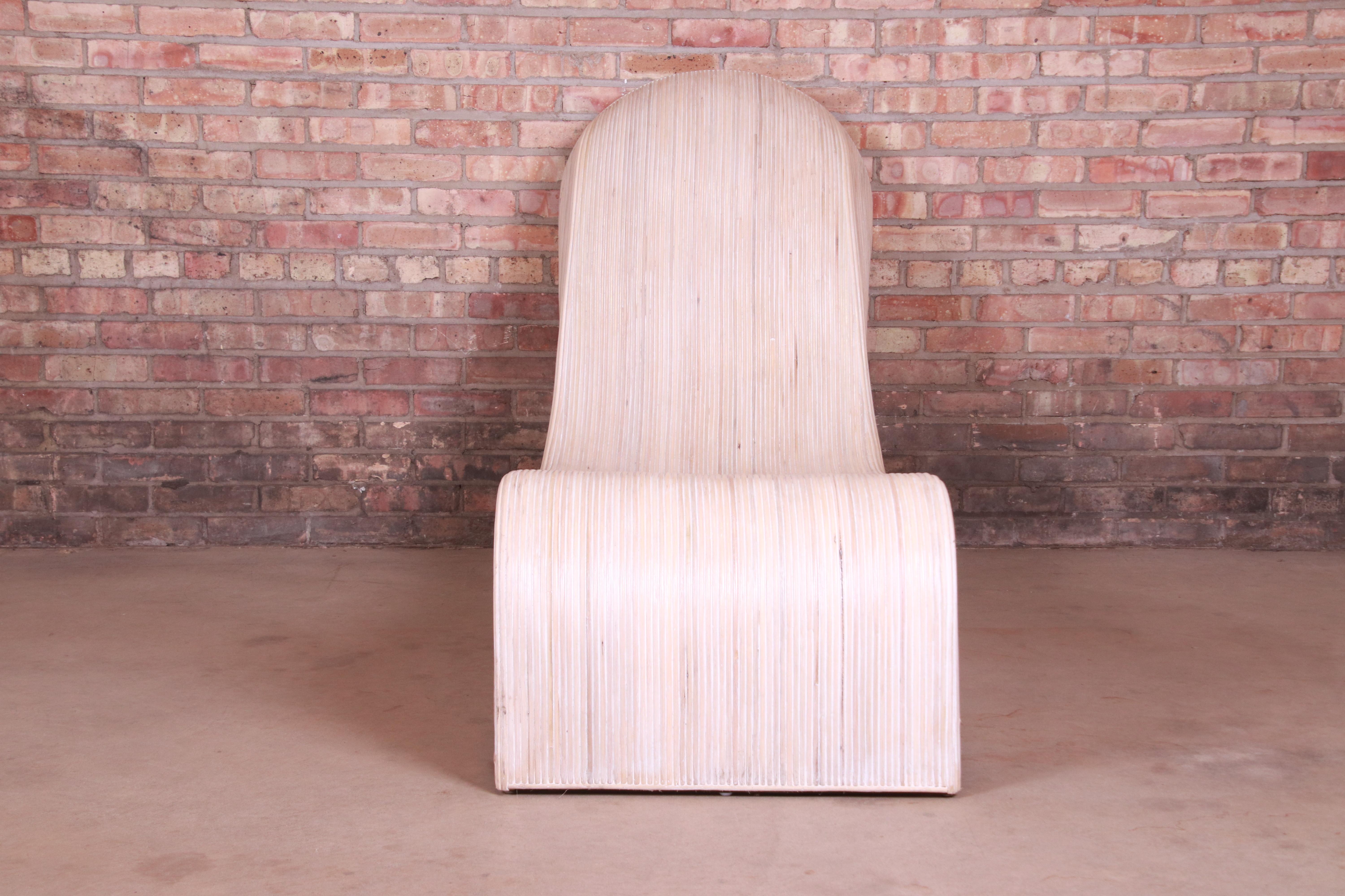 Betty Cobonpue Sculptural Split Reed Rattan Chaise Lounge For Sale 2