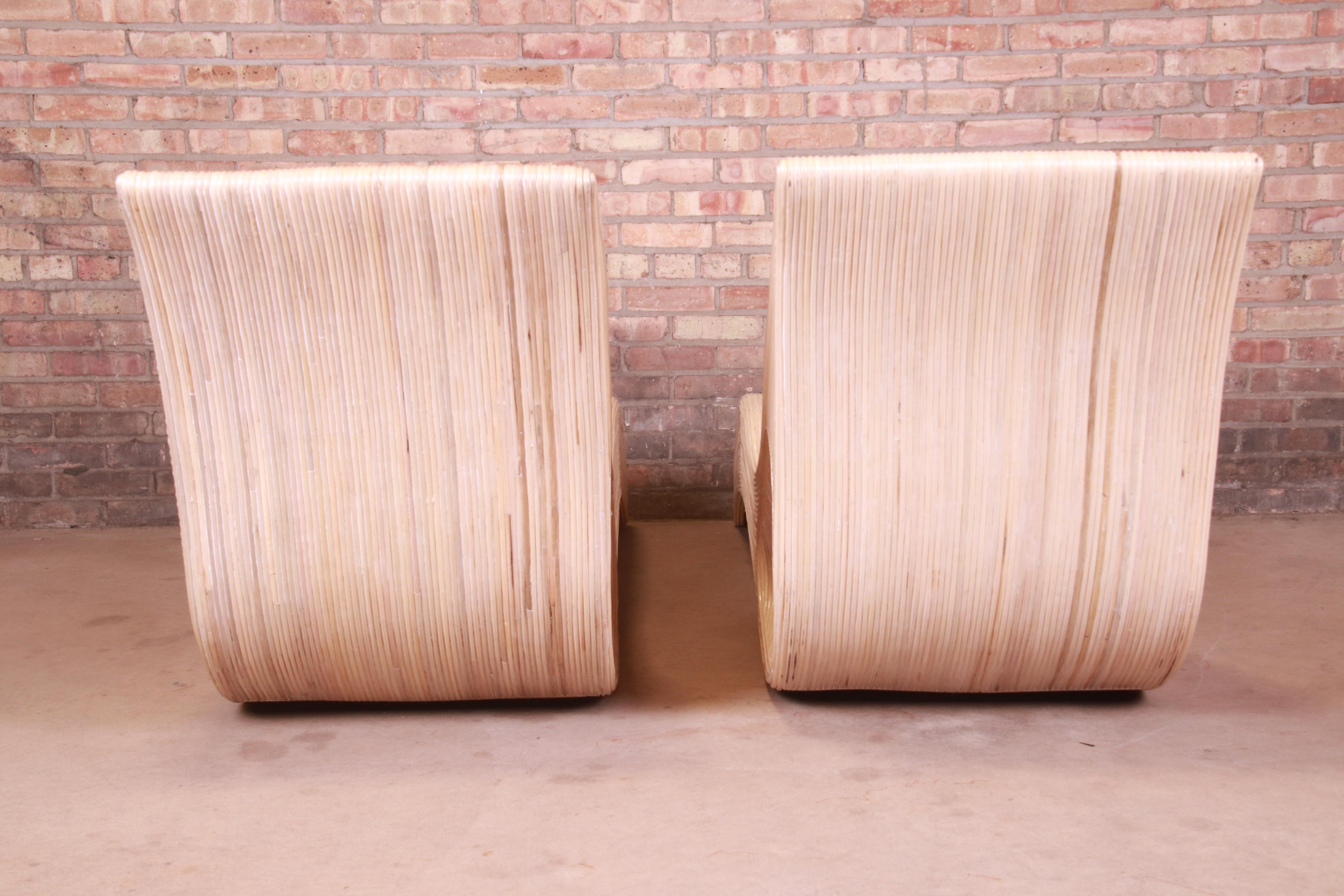 Betty Cobonpue Skulpturale Rattan-Sessel aus gespaltenem Schilf, Paar im Angebot 7