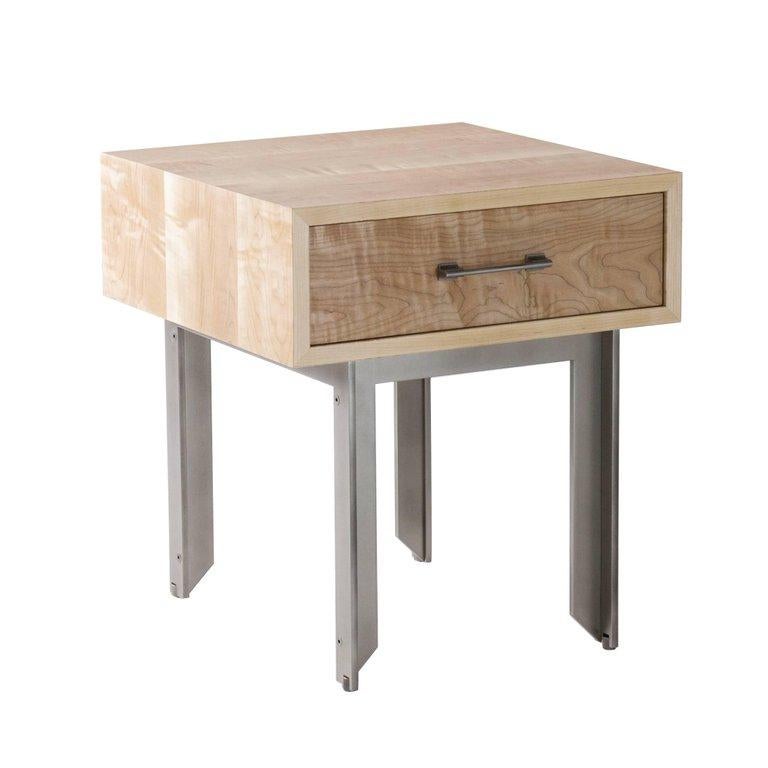 Contemporary Betty Console, American Hardwood and Steel For Sale