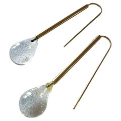 Betty Cooke American Modernist 14K Gold Crystal Drop Earrings