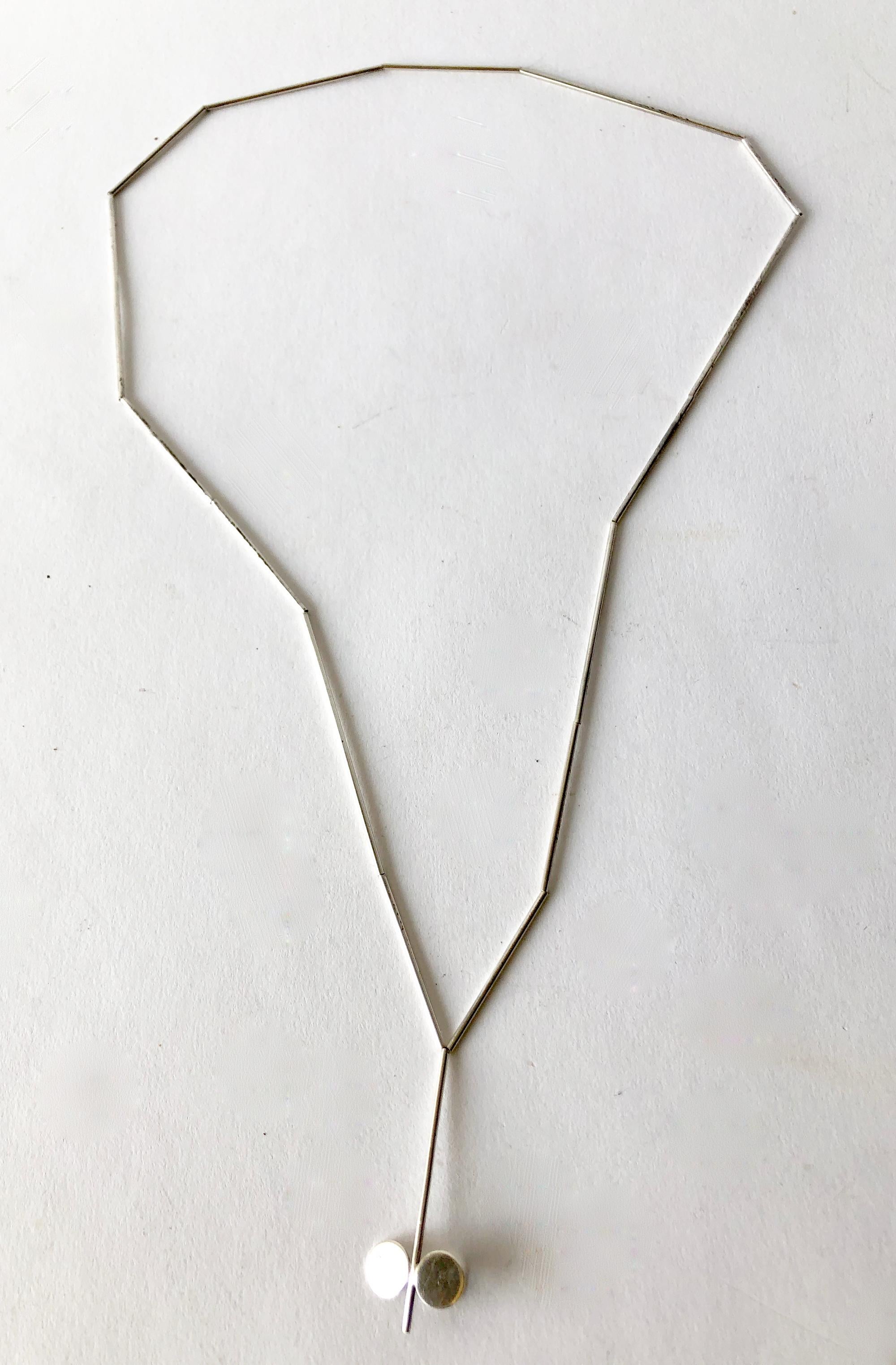 Betty Cooke American Modernist Sterling Silver Tube Necklace In Good Condition In Palm Springs, CA