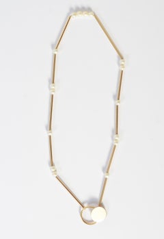 Betty Cooke Gold and Pearl Choker Necklace