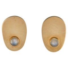 Betty Cooke Gold Earrings with Moonstones