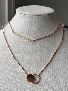 Betty Cooke Mid Century Modern 14k Yellow Gold Tube Bead Necklace