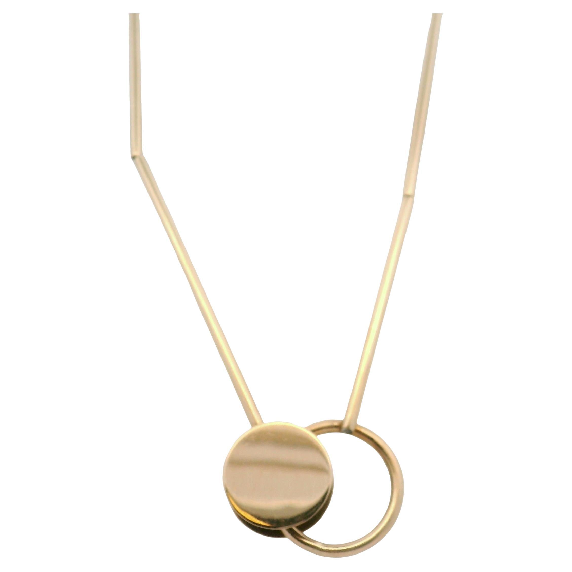 Betty Cooke Mid Century Modern 14k Yellow Gold Tube Bead Necklace