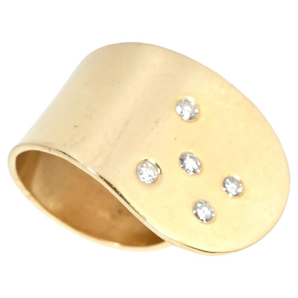 Betty Cooke Open Circle Gold Ringwith Diamonds