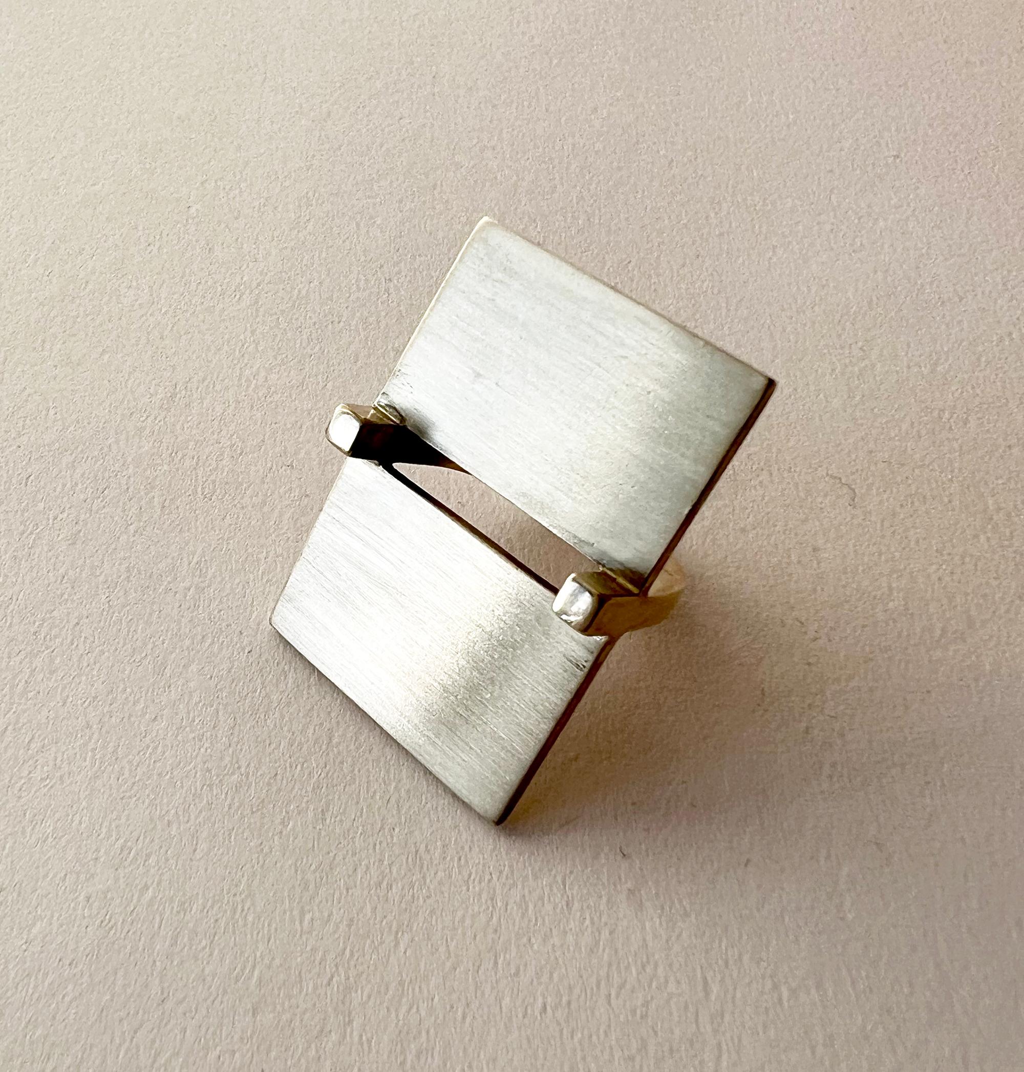 Betty Cooke Sterling Silver American Modernist Minimalist Ring In Good Condition In Palm Springs, CA