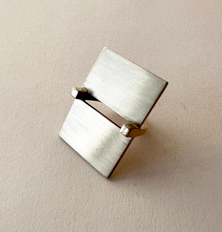 Betty Cooke Sterling Silver American Modernist Minimalist Ring In Good Condition For Sale In Los Angeles, CA
