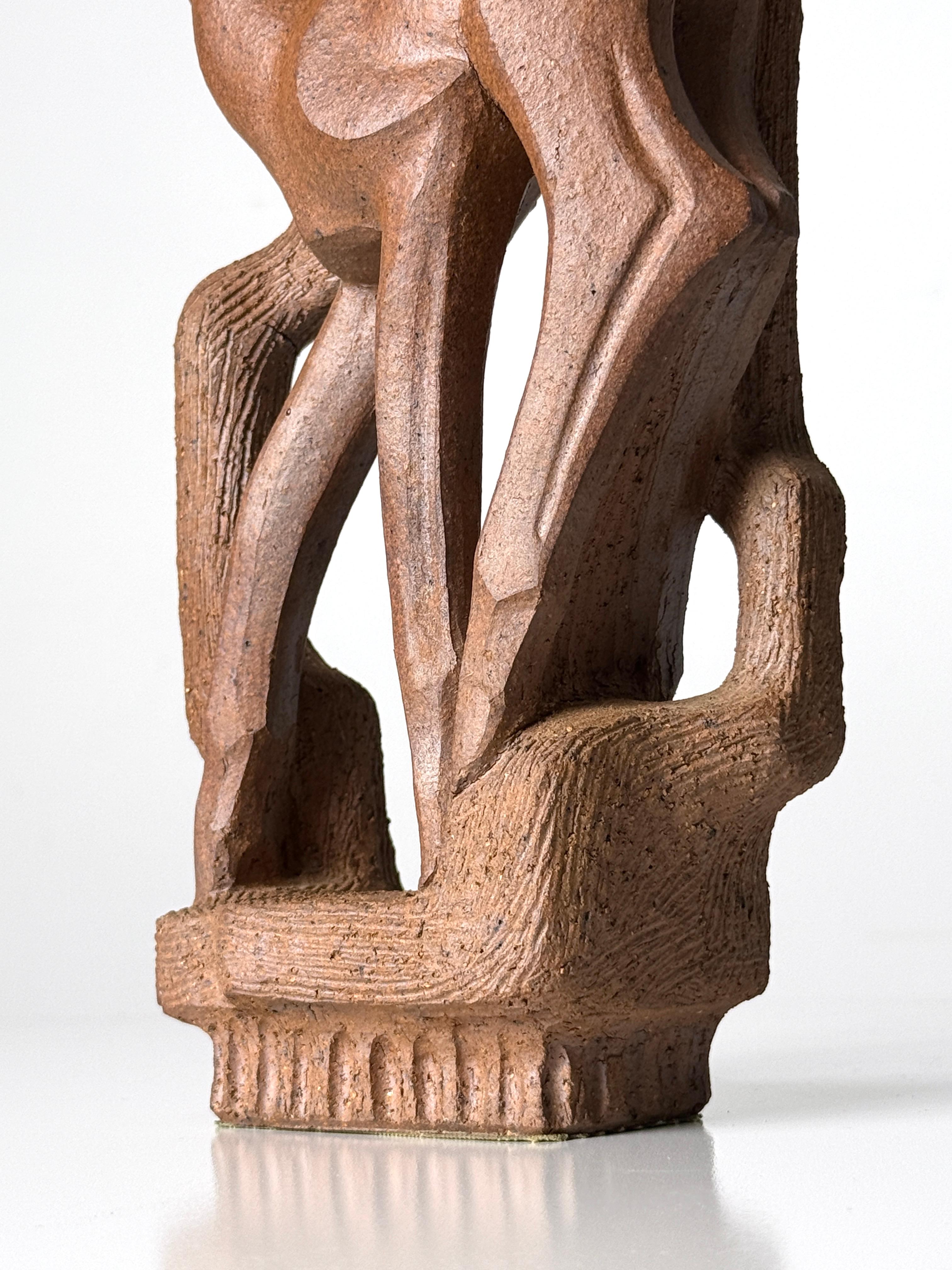 Céramique Betty Davenport Ford Sculpture moderniste en céramique représentant un cerf, Californie moderne années 1950 en vente