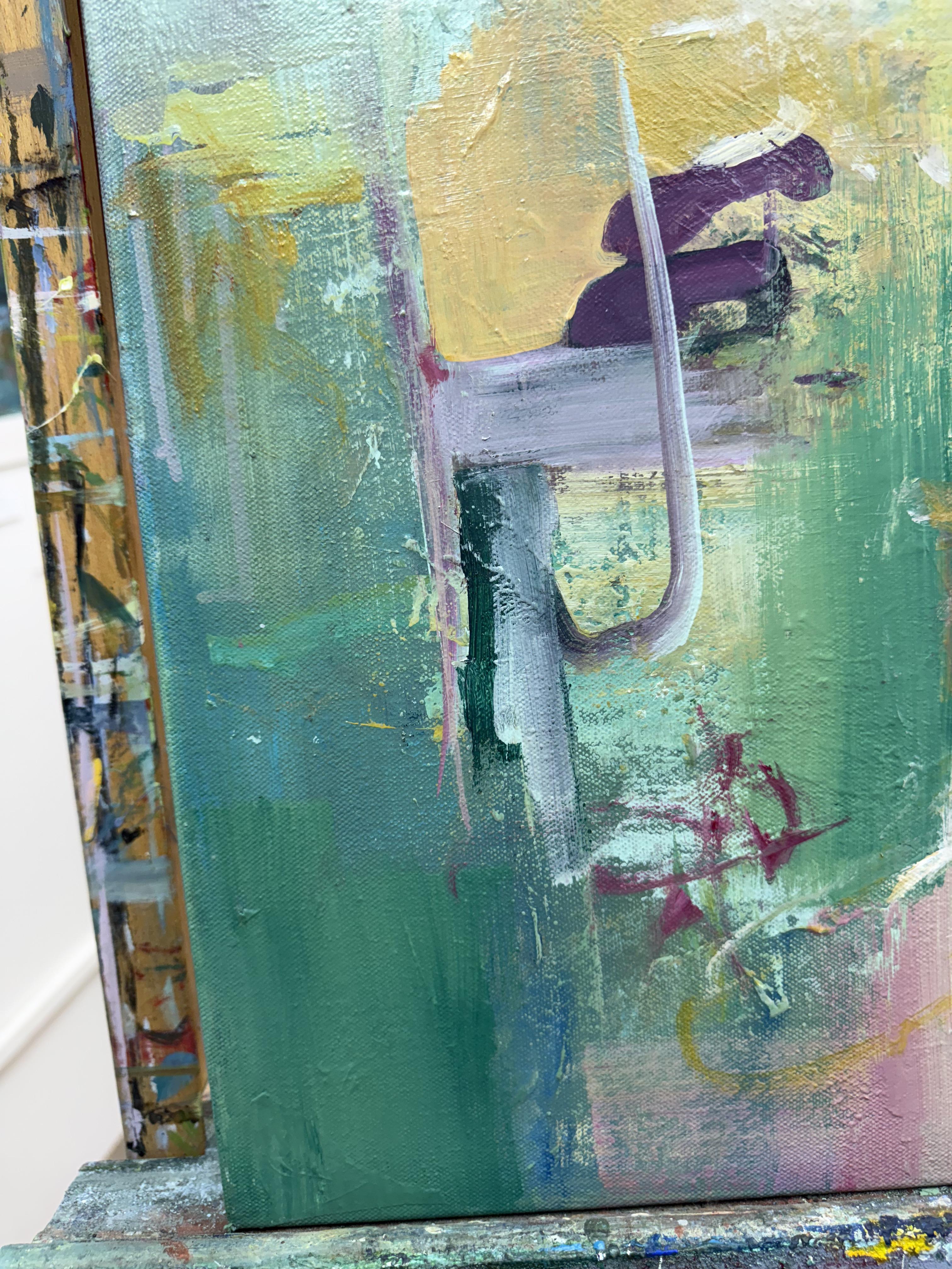 Questo quadro astratto 24x18 presenta toni morbidi e pastello che gli conferiscono un'atmosfera delicata e affascinante. Con i suoi bellissimi rosa, blu, gialli e verdi, questo pezzo aggiunge un'atmosfera giocosa e rilassante a qualsiasi spazio.