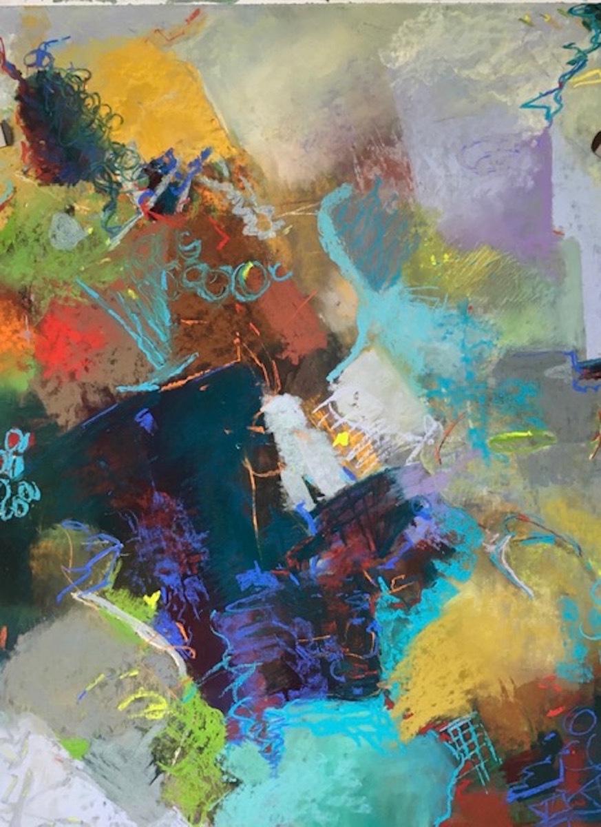 All Is Good, Abstract Painting, Pastel on Archival Paper, 27x21 inches