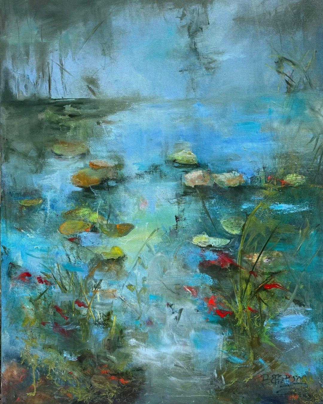 Before the Rain, Abstract Landscape Painting, Oil on Canvas, 40x30