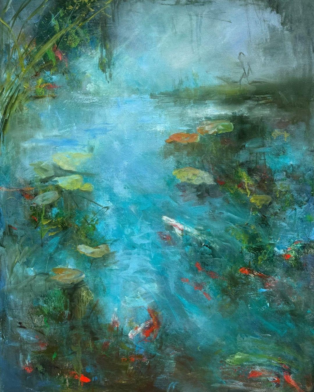 Before the Rain II, Abstract Landscape Painting, Oil on Canvas, 40x30