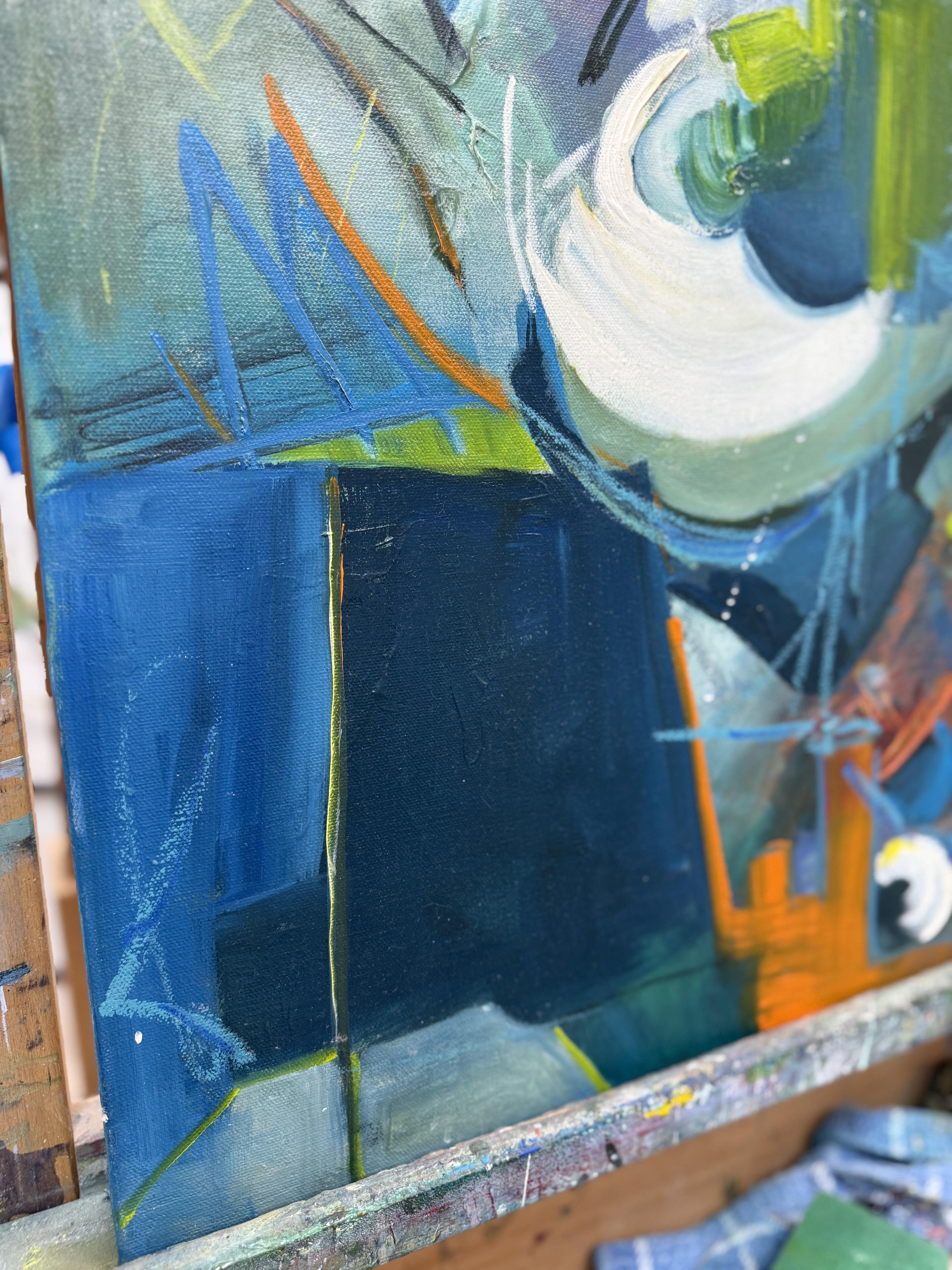Dietro la porta - Abstract Painting Grigio di Betty Efferson