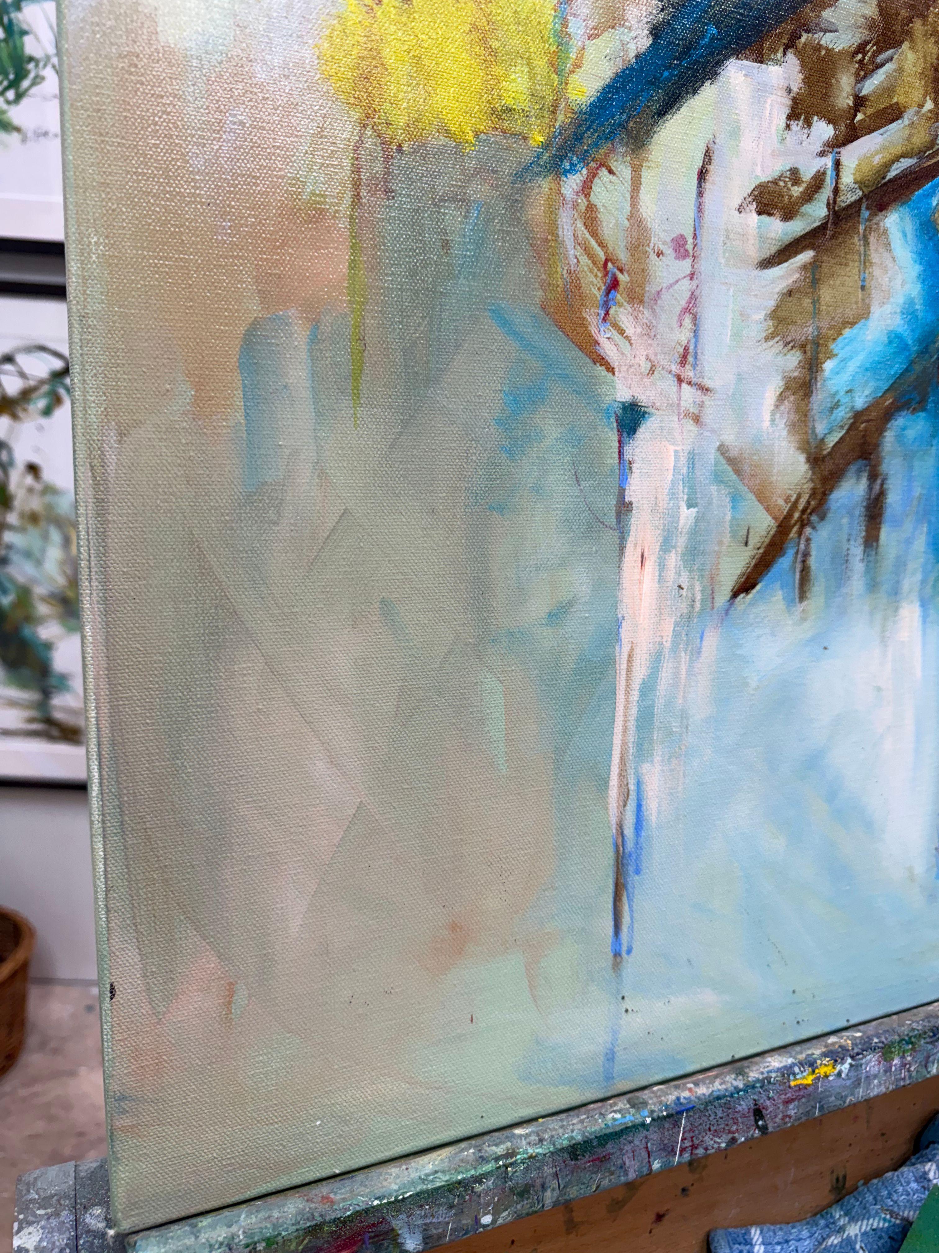 Uccello in volo - Abstract Painting Grigio di Betty Efferson