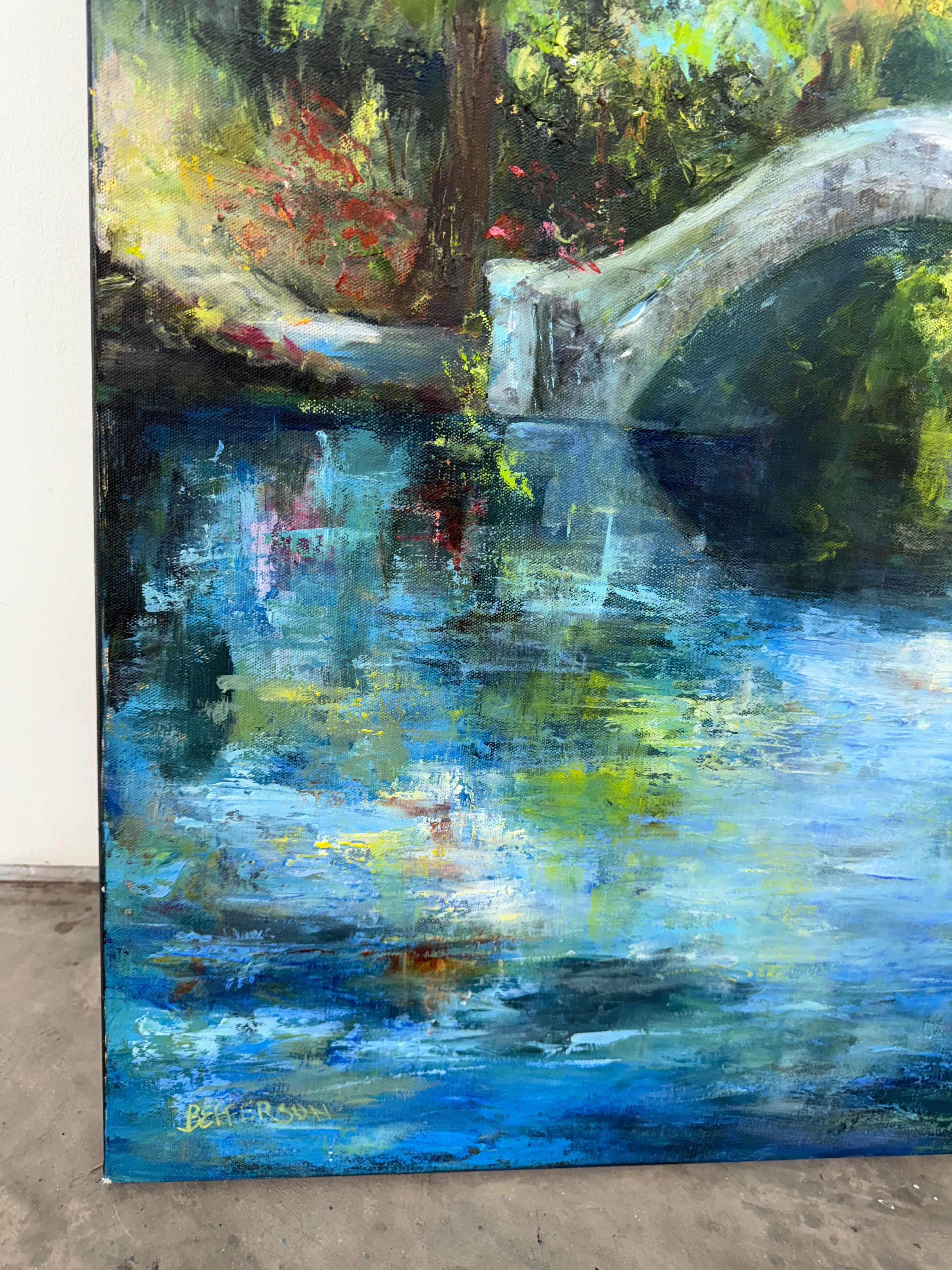 I intuitively paint each of my paintings based on my mood of the day or at that moment. I never know what I am going to create until I see the end result. Sometimes it is a colorful, jumbled mess. Or, I create bright and vibrant landscapes full of
