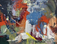 Distortion, Mixed Media Abstract Painting on Paper, 8x10 Inches