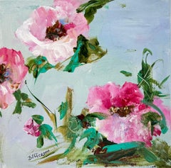 Eternally Pink I, Stilleben, Abstrakt, 12x12 Zoll, Floral