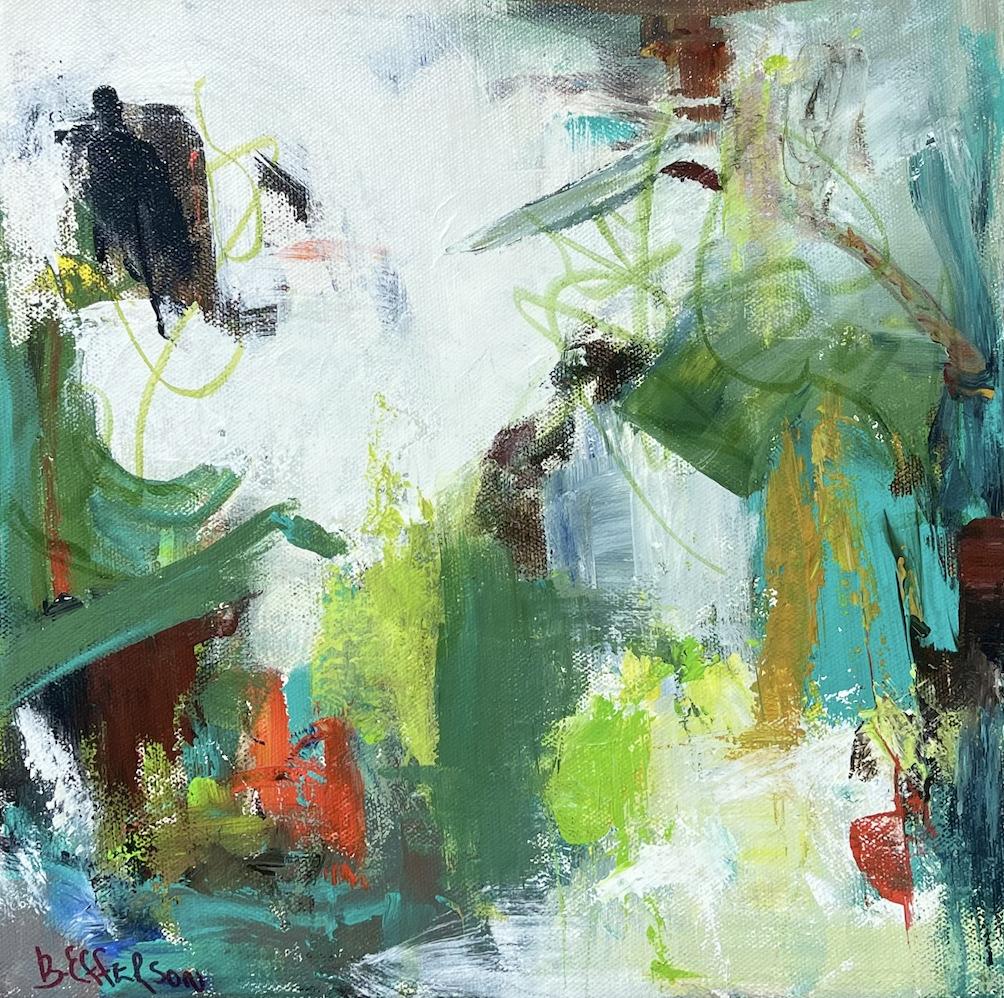 Freedom Series #21, Abstract Painting, Acrylic on Canvas, Intuitive Style, 12x12