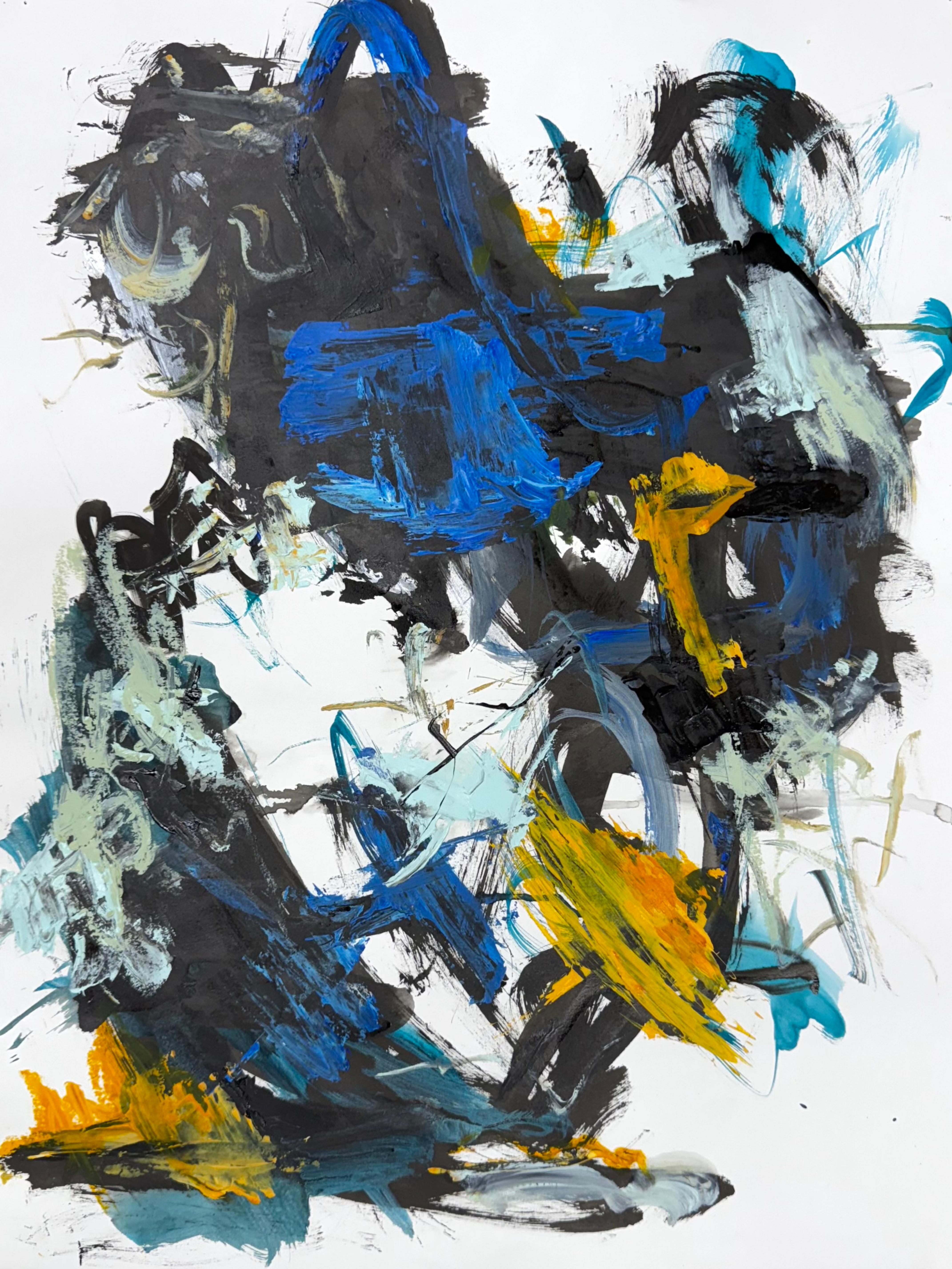 Betty Efferson Abstract Painting - Holding on to Blue