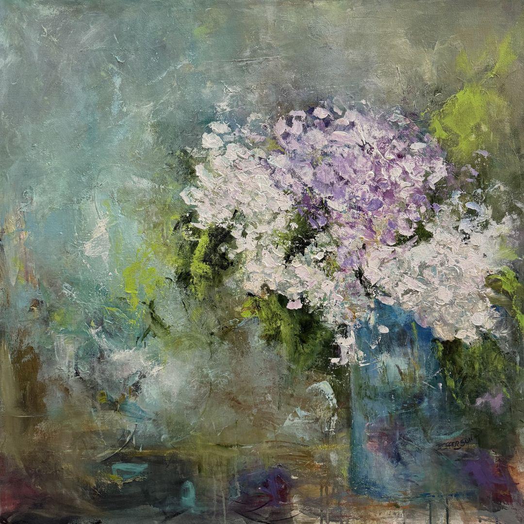 Es ist der Gedanke, der zählt, Acrylgemälde, 36x36, abstrakter Stil
