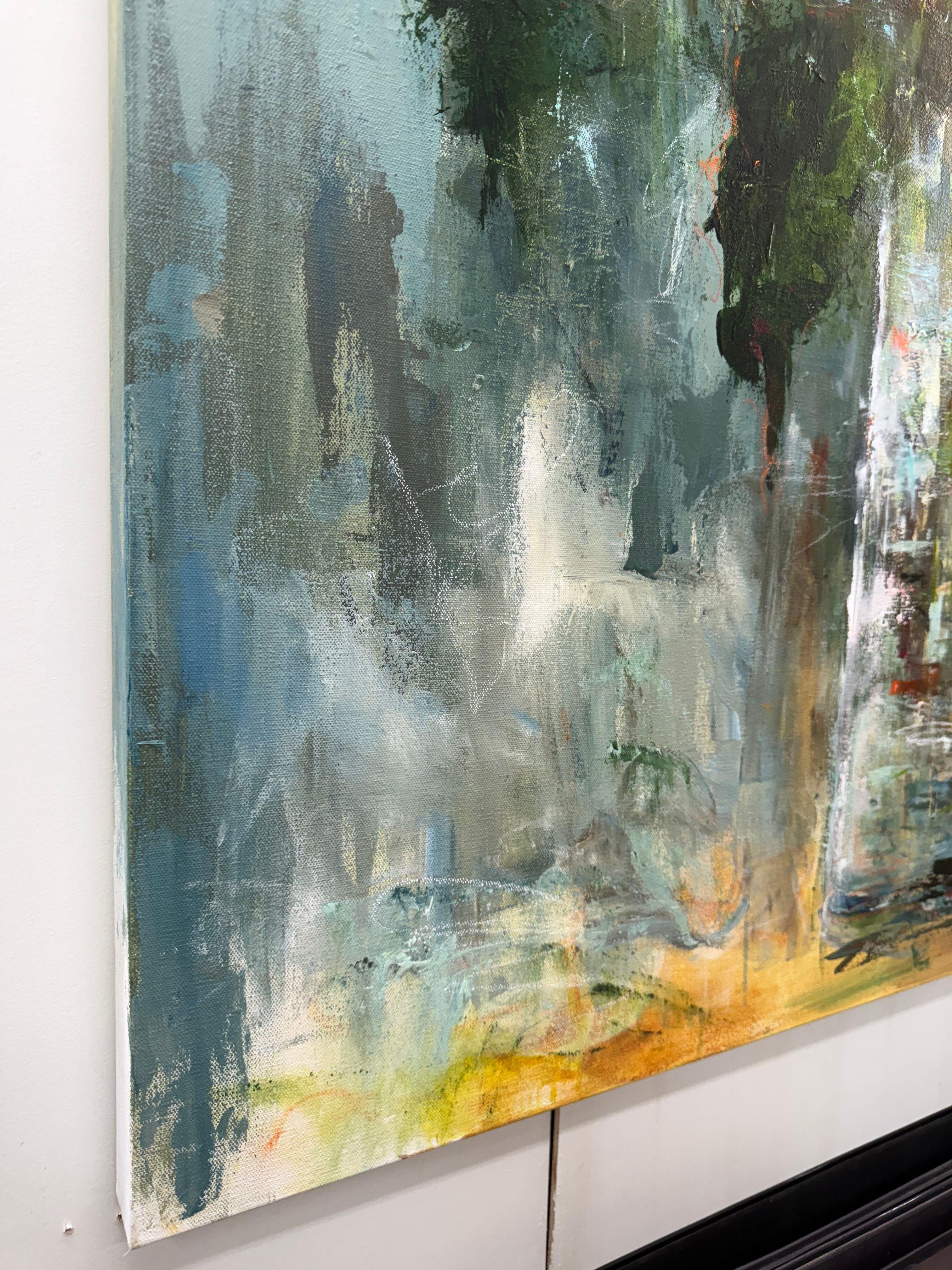 I intuitively paint each of my paintings based on my mood of the day or at that moment. I never know what I am going to create until I see the end result. Sometimes it is a colorful, jumbled mess. Or, I create bright and vibrant landscapes full of