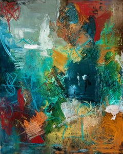 Loving Color II, Abstract Painting, Pastel on Archival Paper, 18x15 Inches