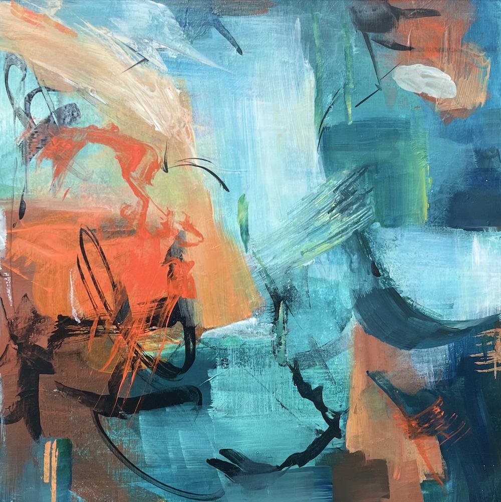 I intuitively paint each of my paintings based on my mood of the day or at that moment. I never know what I am going to create until I see the end result. Sometimes it is a colorful, jumbled mess. Or, I create bright and vibrant landscapes full of