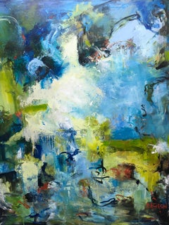 Path Not Taken, Abstract Acrylic Painting, Colorful Landscape, 49x40 Inches