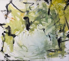 Shake a Tail Feather, Abstract Painting on Canvas, Framed, 52x49