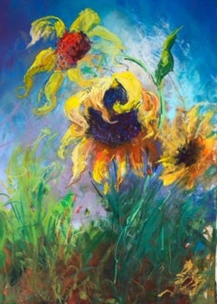 Sonnenblumen bleiben in Bewegung