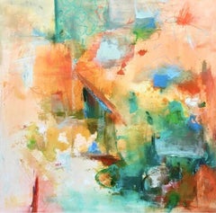 Tuscan Sunset, Acrylic Painting on Canvas, 24x24 Abstract Art