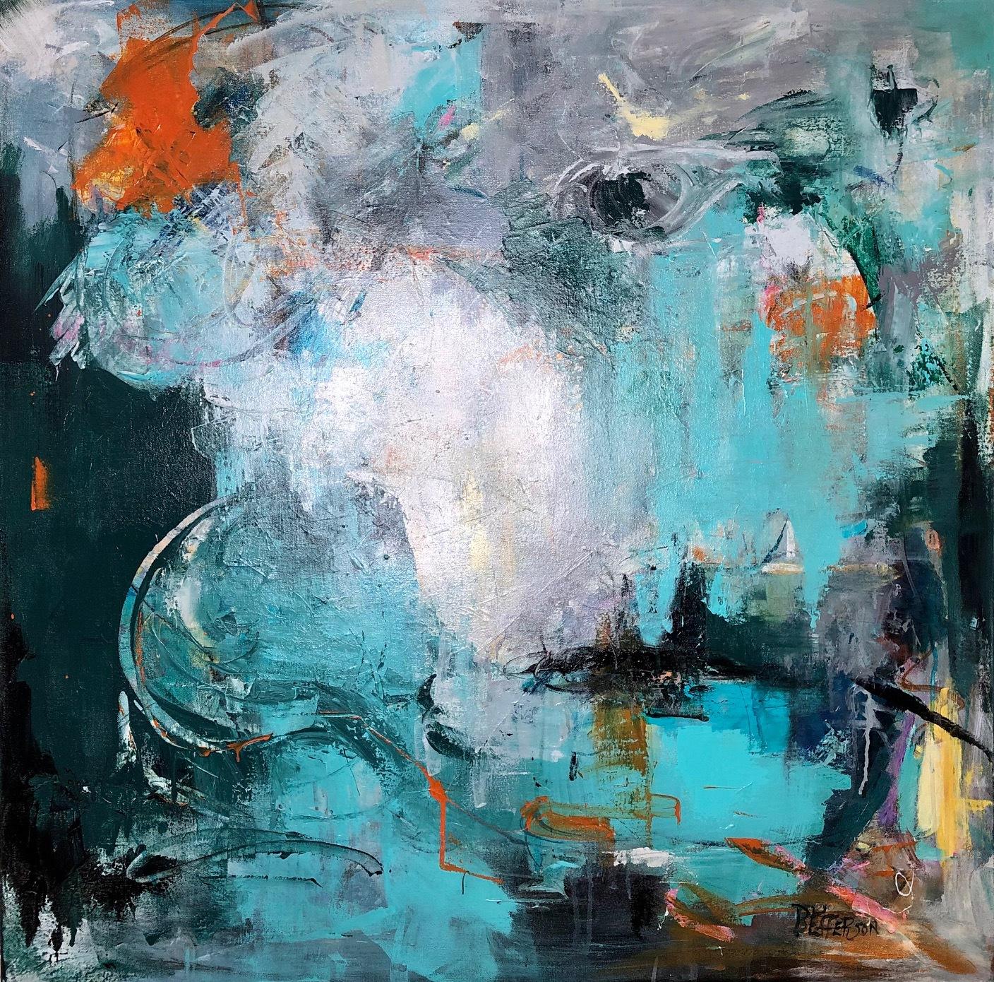 Betty Efferson Abstract Painting – Zwei Kreise